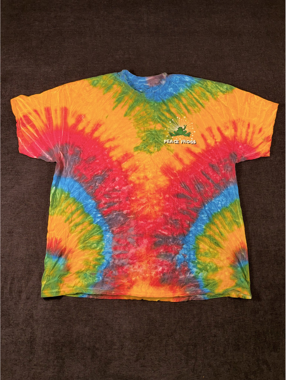 Vintage Peace Frogs Tie Dye T-Shirt XXL